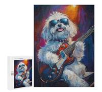 Rock Star Pup with Guitar -4 Puzzle 1000 Pièces Educa Jouet en Bois Cadeau Unique Décoration Intérieure Jeu Éducatif Challenge Toy Adultes Et Enfants À Partir De 14 Ans 500 PCS
