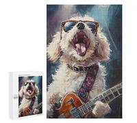 Rock Star Pup with Guitar -7 Puzzle 1000 Pièces Educa Jouet en Bois Cadeau Unique Décoration Intérieure Jeu Éducatif Challenge Toy Adultes Et Enfants À Partir De 14 Ans 1000 PCS