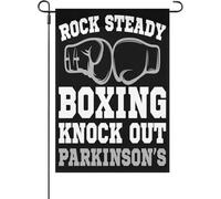 Rock Steady Boxings Knock Out Parkinsons Drapeaux de jardin Taille unique Double face Drapeau décoratif double face Ferme