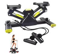 Rock Stepper, Exercice Portable, Marche Basse d'un Côté à l'autre à Faible Impact avec Bandes De Résistance, Moniteur LCD Et Système Hydraulique Silencieux pour Fessiers, Abdos, Corps Supérieur Green