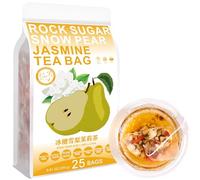 Rock Sugar Snow Pear Jasmine Tea Bag, 250g/8.81oz (5g*50bags) 冰糖雪梨茉莉茶 Goji sans caféine délicieuse boisson tisane, mélange de thé aux fleurs