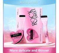 Rock Sweet¿Ensemble De Pinceaux À Fond De Teint Plat Et Bouffantes D'éponge,Brosse À Fond De Teint Douce Et Réutilisable,Ensemble De Bouffées De Poudre Pour Poudre De Crème Liquide.32974.