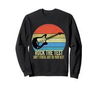 Rock The Test Dont Stress Test Day Funny Testing Day Profesor Sweatshirt