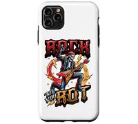 Rock Til You Rot Rock Music Guitare Squelette Rocker Coque pour iPhone 11 Pro Max