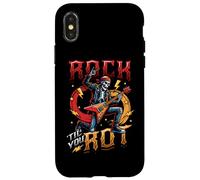 Rock Til You Rot Rock Music Guitare Squelette Rocker Coque pour iPhone X/XS