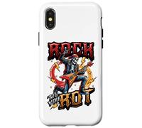 Rock Til You Rot Rock Music Guitare Squelette Rocker Coque pour iPhone X/XS