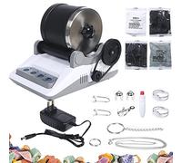 Rock Tumbler Kit, Set Professionnel Gobelets En Pierre Tambour Polissage Tambour Pierre Ponceuse à Pierre Rock Polisher 7 Jours Fonction ChronoméTrage 4 Types Poudre Polissage