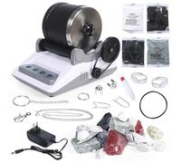 Rock Tumbler Kit tambour de polissage pour enfants et adultes avec gobelet durable, roches, grain, tige caoutchoutée - Kit complet de polissage de pierre