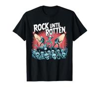 Rock Until Rotten Squelette Band Halloween T-Shirt