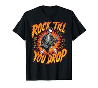 Rock Until You Fall Halloween Skeleton Rock Till You Drop T-Shirt