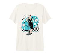 Rockabilly Années 50 60 Style Rétro Doo Wop Rock and Roll T-Shirt Haut de Gamme