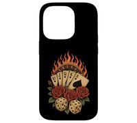 Rockabilly Casino Gothique Jeu de poker vintage Coque pour iPhone 14 Pro