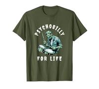 Rockabilly Drummer Squelette Psychobilly For Life Zombie T-Shirt