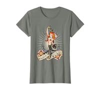 Rockabilly Girl Vintage Retro Sirène Tatouage Pin Up T-Shirt