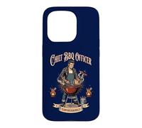 Rockabilly Grillmeister Chef BBQ Officer Coque pour iPhone 15 Pro