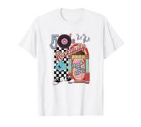 Rockabilly Lets Go to The Hop Jukebox rétro Classique des années 1950 T-Shirt Graphique avec Valeur, Homme, Blanc, XL