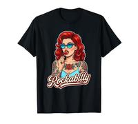Rockabilly Pin Up Rousse Tatouée Sucette Coiffure Rétro T-Shirt