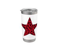 Rockabilly Pinup burlesque Motif rouge léopard Gobelet isotherme en acier inoxydable double paroi