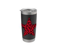 Rockabilly Pinup burlesque Motif rouge léopard Gobelet isotherme en acier inoxydable double paroi