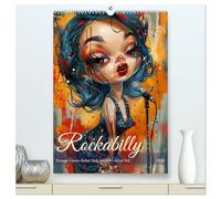 Rockabilly. Strange Comic-Kunst Girls im 50er-Jahre Stil (hochwertiger Premium Wandkalender 2026 DIN A2 hoch), Kunstdruck in Hochglanz: Surreale Mädchen im Weird- und Strange Art Look der 50er Jahre