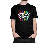 Rockabilly Stray Cats Men T-Shirt Graphic Mens Cotton Casual Black Tee Shirt 3XL