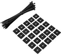 Rockboard Lot de 50 câbles et 25 supports de câbles