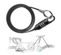 ROCKBROS Antivol Câble de Vélo 1,5 m, Cadenas Velo Long avec 3 Chiffres Code Durable, Serrure Anti-vol Haute Sécurité pour Vélo Route VTT Scooter, Noir Rouge