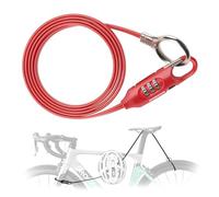 ROCKBROS Antivol Câble de Vélo 1,5 m, Cadenas Velo Long avec 3 Chiffres Code Durable, Serrure Anti-vol Haute Sécurité pour Vélo Route VTT Scooter, Noir Rouge