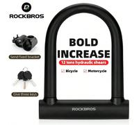 ROCKBROS Antivol en U pour vélo avec support, antivol U-Bike en acier allié à haute résistance pour vélo, moto, vélo électrique, noir, rouge Robuste et antivol : L'utilisation d'acier traité thermique