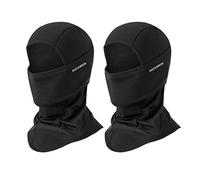 ROCKBROS Cagoule Polaire Moto Hiver Balaclava Tour Cou Homme Femme Cache Visage Nez Oreilles Coupe-Vent Thermique Vélo Cyclisme Scooter Ski Course Snowboard sous Casque 2 Pièces 9 Couleurs-Noir