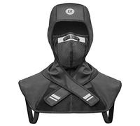 ROCKBROS Cagoule thermique pour tour de cou, cache-oreilles, chapeau de cyclisme, masque intégral coupe-vent, résistant au froid, respirant, universel, moto, course à pied, randonnée, noir, noir, L