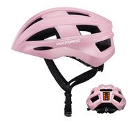 ROCKBROS Casque de Vélo avec Éclairage LED, Casque de Cyclisme Maille Anti-Insectes Respirant Léger pour Hommes Femmes Adultes VTT VTC Vélo Route Protection Tête Taille Réglable 55-60cm Rose