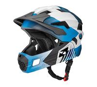 ROCKBROS Casque de Vélo Enfants, Casque Enfant Vélo Intégral, Casque Complet de BMX VTT Détachable Respirant Anti-Choc Protection Amovible CE, Taille S pour Garçons Filles 3 à 15 Ans Bleu