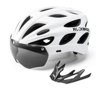 ROCKBROS Casque VTT Homme, Léger avec Visière Amovible et Lunettes Magnétiques, Réglable pour Adulte Unisexe, pour Cyclisme Vélo Route Trottinette, Blanc XL 58-65cm