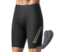 ROCKBROS Cuissard Cycliste Homme sans Couture, Short Vélo Route et VTT, Rembourré Antidérapant Respirant Séchage Rapide, Coupe 3D Confort, Noir XL