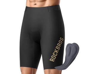 ROCKBROS Cuissard Cycliste Homme sans Couture, Short Vélo Route et VTT, Rembourré Antidérapant Respirant Séchage Rapide, Coupe 3D Confort, Noir 2XL