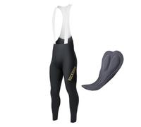 ROCKBROS Cuissard Long Cycliste Homme à Bretelles, Pantalons de Vélo 3D Rembourrés Haute Élasticité Respirants Séchage Rapide sans Couture, pour Printemps Été Automne, VTT Route, Noir L