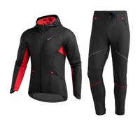 ROCKBROS Ensemble de Veste + Pantalon pour Cyclisme, Veste de Cyclisme + Pantalon Longue pour Hommes Femmes Confortable Respirant Noir 3XL