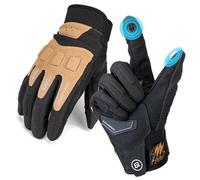 ROCKBROS Gants de Cyclisme, Gants à Écran Tactile pour Hommes, Gants d’extérieur Coupe-Vent Antidérapants Poignet Allongé pour Cyclisme Running Randonnée, Noir Marron XL