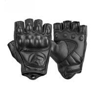 ROCKBROS Gants de moto demi-doigts en cuir de chèvre, Mitaines Coquée Protection