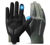 ROCKBROS Gants de Vélo Femme Homme Écran Tactile Cousin SBR Anti-Choc Antidérapant Respirant Gants de Course Fin Élastique Printemps Été Automne pour Cyclisme Randonnée Fitness Marche Noir+Vert XL