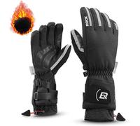 ROCKBROS Gants d'hiver Chauffants pour Homme Femme, Gants de Ski Thermiques Coupe-Vent Imperméables Antidérapants, Gants Sport Écran Tactile pour Ski Activités Extérieures Hiver, Noir M