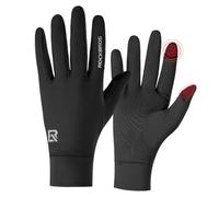 ROCKBROS Gants Tactiles Homme Femme - Gants de Cyclisme et de Course Antidérapants avec Polaire pour Vélo, Running, Randonnée, Fitness Noir XXL