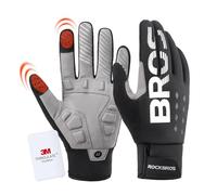 ROCKBROS Gants Thermiques d'hiver pour Homme et Femme, Gants Vélo Écran Tactile pour Course, Cyclisme, Escalade, Randonnée, Ski, Activités de Plein Air Noir S