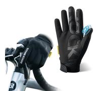 ROCKBROS Gants Vélo Homme Femme Écran Tactile Doigt Complet Antidérapant Printemps Automne Réfléchissant Protection Articulation Réglable Scratch Cyclisme Course Escalade Randonnée L Noir