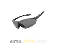 ROCKBROS Lunette de Cyclisme Polarisées, 23.2g Ultra-Légère, Protection UV400, 3 Lentilles Interchangeables, Lunettes de Soleil Sport Homme Femme, Pour Course à Pied, Randonnée et Sports Outdoor