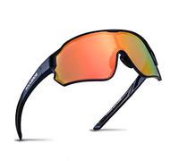 ROCKBROS Lunettes de Cyclismes Polarisées Lunette de Soleil Vélo VTT Running Pêche 100% Unti-UV Bleu Orange Homme Femme