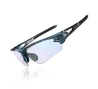 ROCKBROS Lunettes de Soleil Sport, Cyclisme Lunette Photochromiques pour Vélo VTT Pêche, Verres Transparents en PC Anti-UV400 Ultra-léger Unisexe