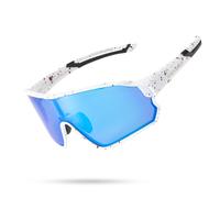 ROCKBROS Lunettes Soleil Homme Polarisées Vélo, Cyclisme Lunettes Polarisées UV400 Sport Femme VTT Pêche Course Sports de Plein Air 30g