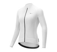ROCKBROS Maillot de Cyclisme pour Femme Manches Longues, Vêtement de Vélo Léger Respirant Veste de Cycliste Été pour VTT Velo Route Course, Blanc S